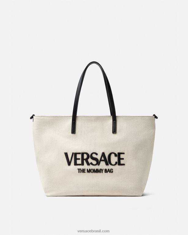bolsas P2TX1850 Versace bolsa para troca de bebê com logo Branco preto crianças
