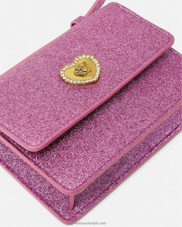 bolsas P2TX2071 Versace bolsa crossbody medusa coração rosa crianças