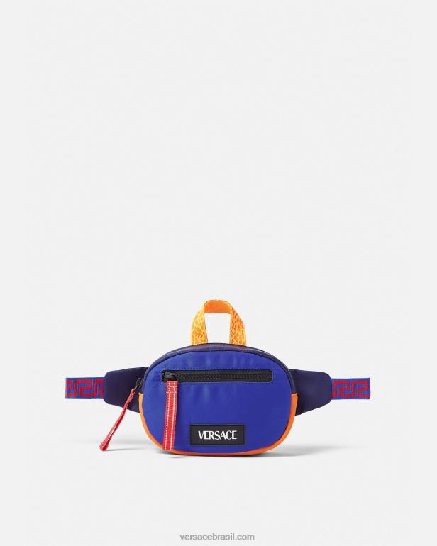 bolsas P2TX2075 Versace bolsa de cinto upcycle greca Preto Azul crianças