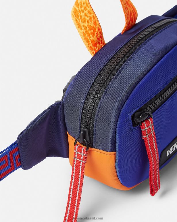 bolsas P2TX2075 Versace bolsa de cinto upcycle greca Preto Azul crianças