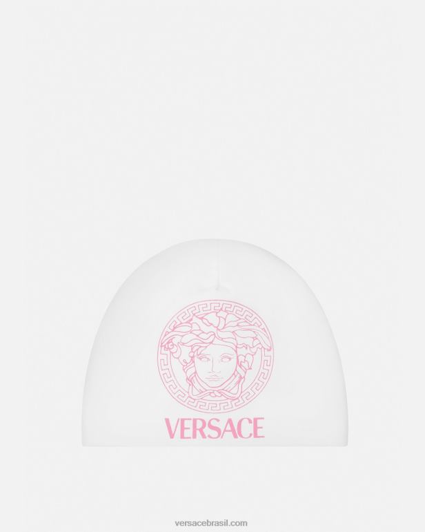 acessórios P2TX1817 Versace boné de bebê medusa branco e rosa crianças
