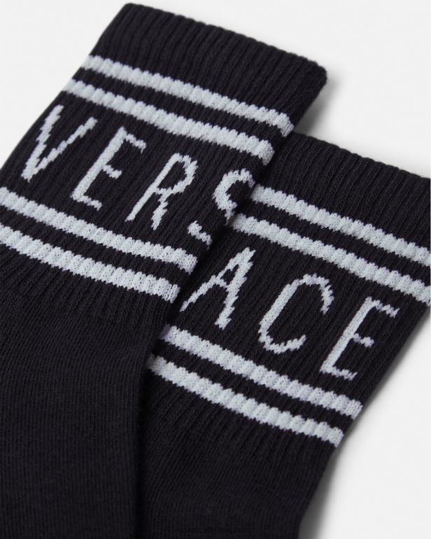 acessórios P2TX1969 Versace meias com logotipo preto crianças