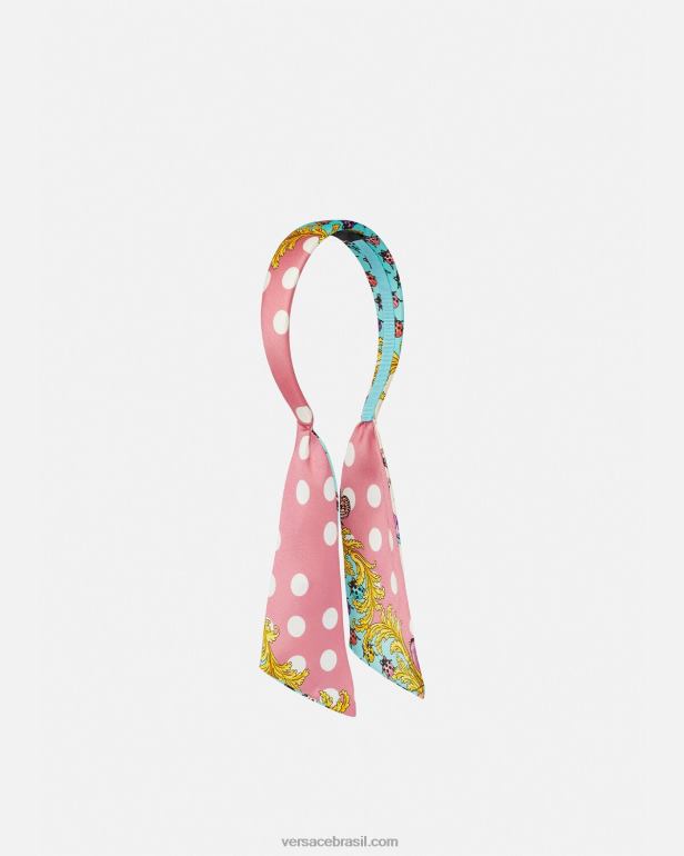acessórios P2TX2060 Versace bandana de borboletas rosa e branco crianças