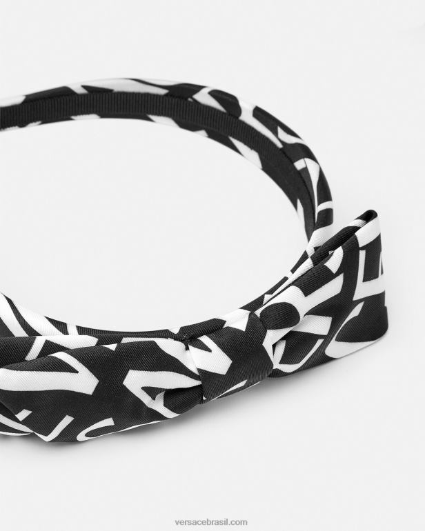 acessórios P2TX2079 Versace faixa de cabelo completa preto e estampado crianças