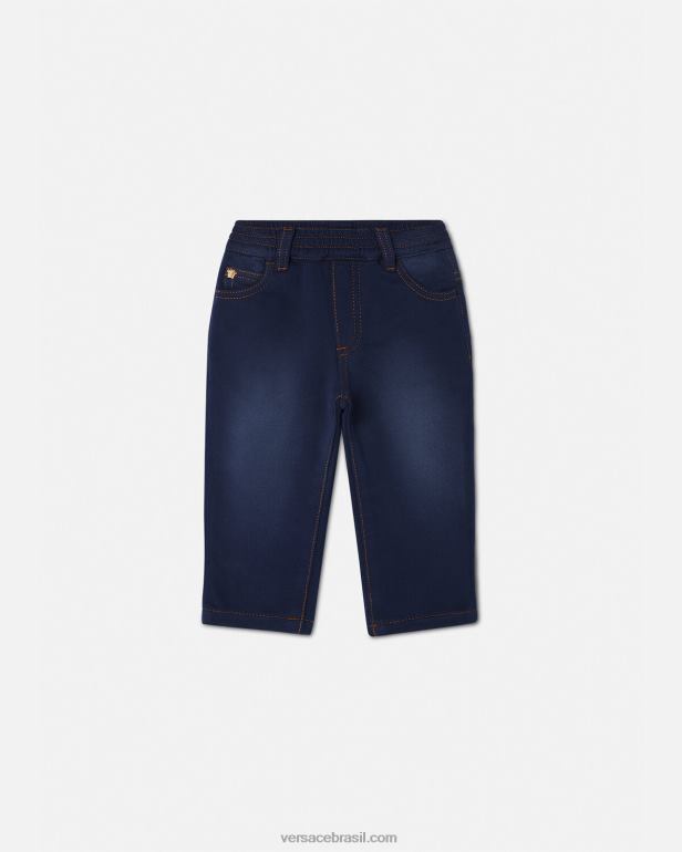 roupas P2TX1855 Versace calça jeans medusa azul crianças