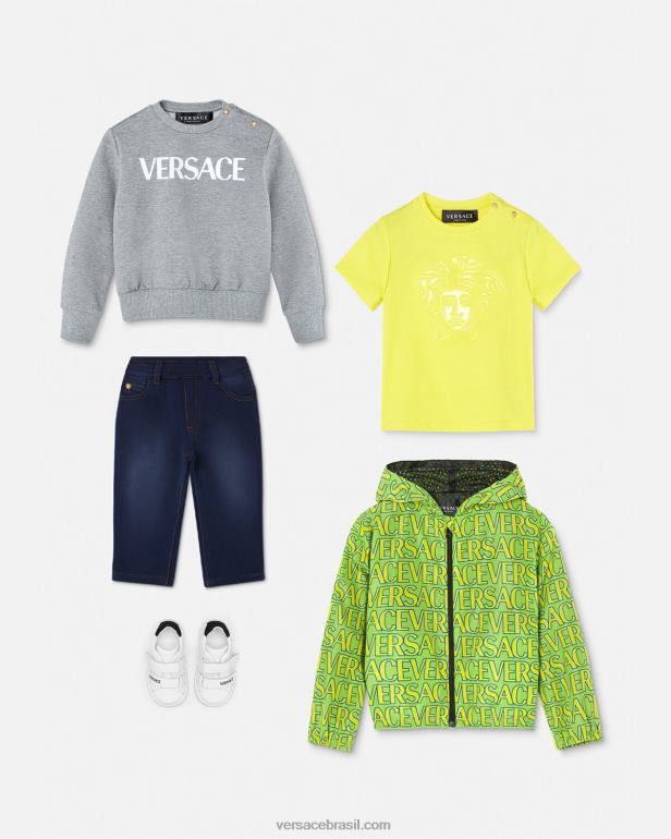 roupas P2TX1855 Versace calça jeans medusa azul crianças