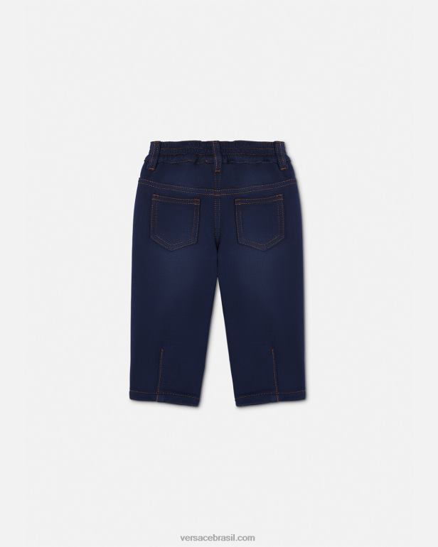 roupas P2TX1855 Versace calça jeans medusa azul crianças