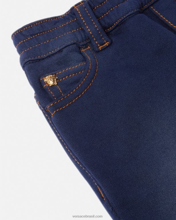 roupas P2TX1855 Versace calça jeans medusa azul crianças
