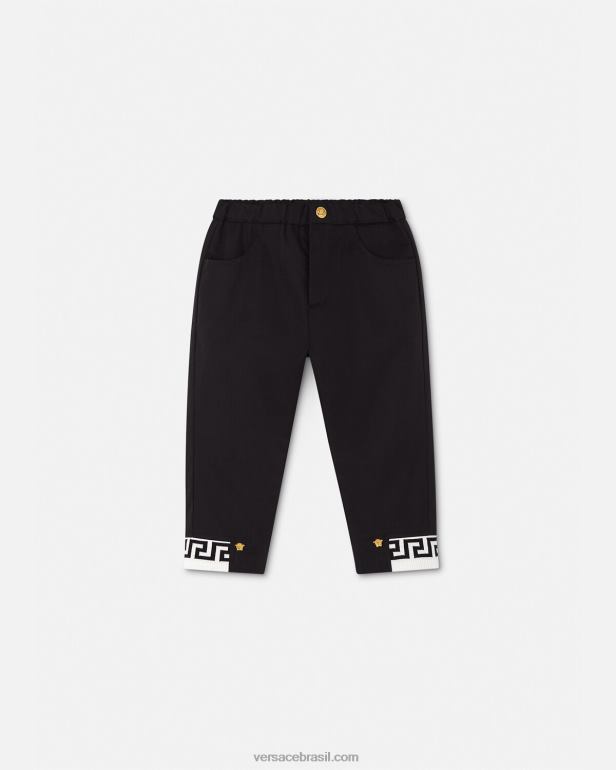 roupas P2TX1906 Versace calça greca bebê preto crianças