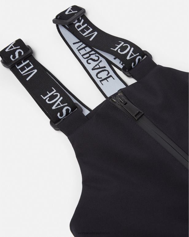 roupas P2TX1968 Versace calças de neve com logotipo preto crianças