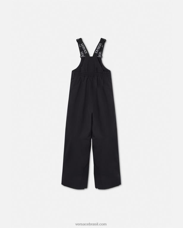 roupas P2TX1968 Versace calças de neve com logotipo preto crianças