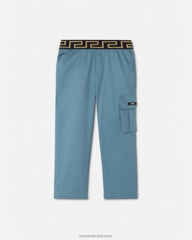 roupas P2TX2093 Versace calça grega azul crianças