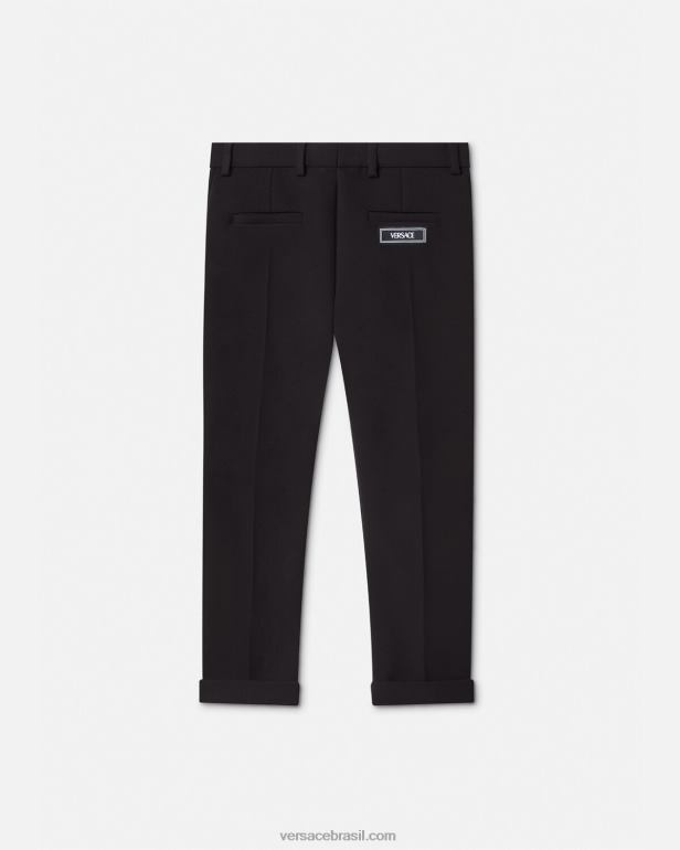 roupas P2TX2107 Versace calças formais preto crianças