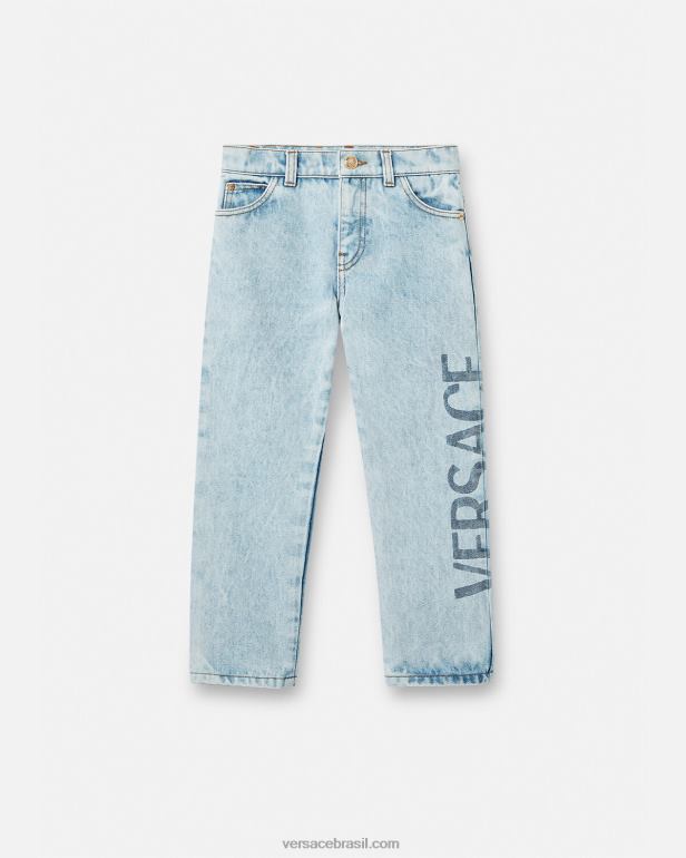roupas P2TX2130 Versace jeans com logotipo azul claro crianças