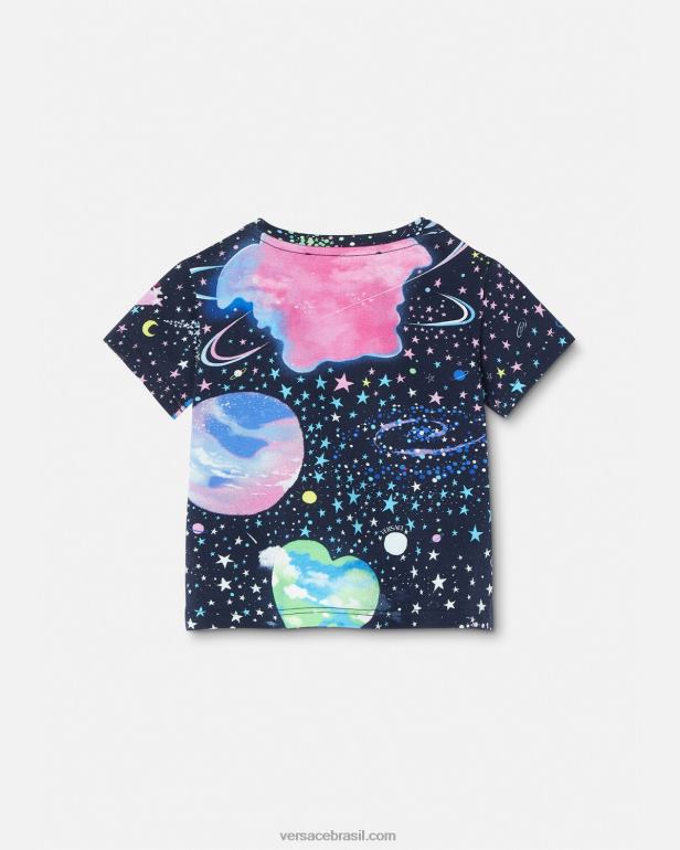 roupas P2TX1852 Versace camiseta infantil galáxia medusa imprimir crianças
