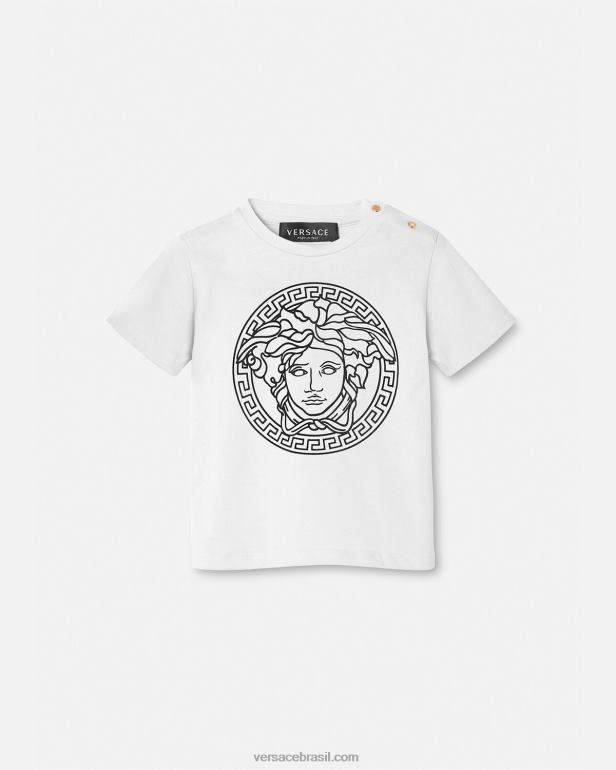 roupas P2TX1863 Versace camiseta medusa bebê Preto branco crianças