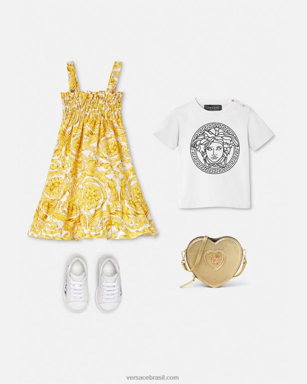 roupas P2TX1863 Versace camiseta medusa bebê Preto branco crianças