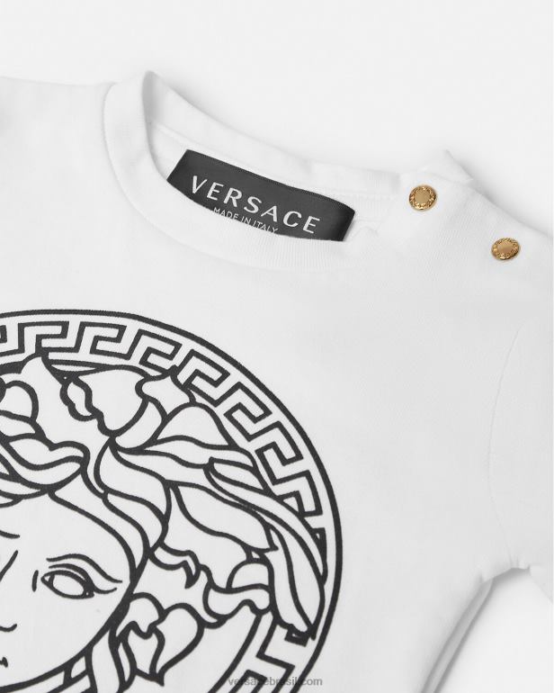 roupas P2TX1863 Versace camiseta medusa bebê Preto branco crianças