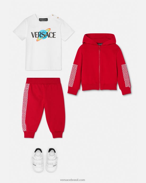 roupas P2TX1883 Versace camiseta bebê com logo branco e estampado crianças