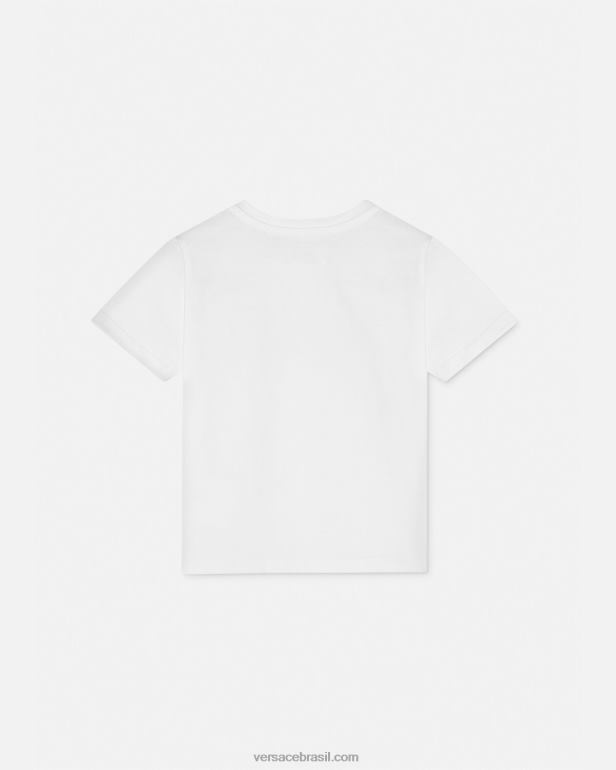 roupas P2TX1883 Versace camiseta bebê com logo branco e estampado crianças