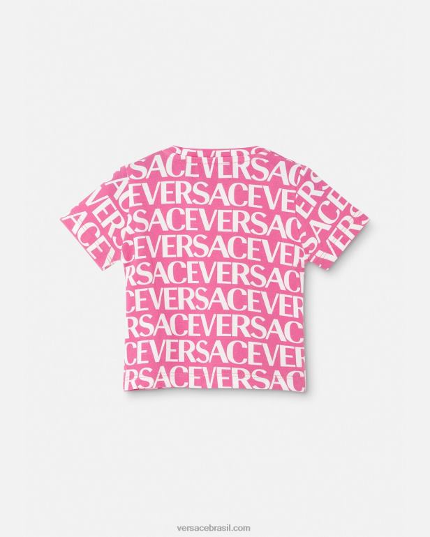 roupas P2TX1920 Versace camiseta toda para bebê rosa e estampado crianças