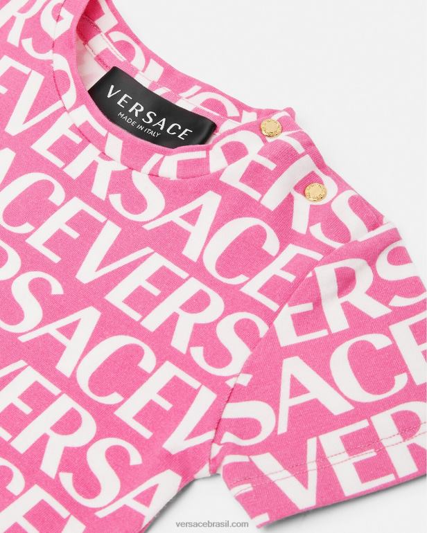 roupas P2TX1920 Versace camiseta toda para bebê rosa e estampado crianças