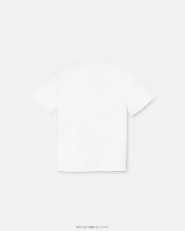 roupas P2TX1924 Versace caneca de viagem camiseta para bebê branco e estampado crianças