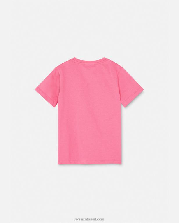 roupas P2TX1932 Versace camiseta com logotipo rosa crianças