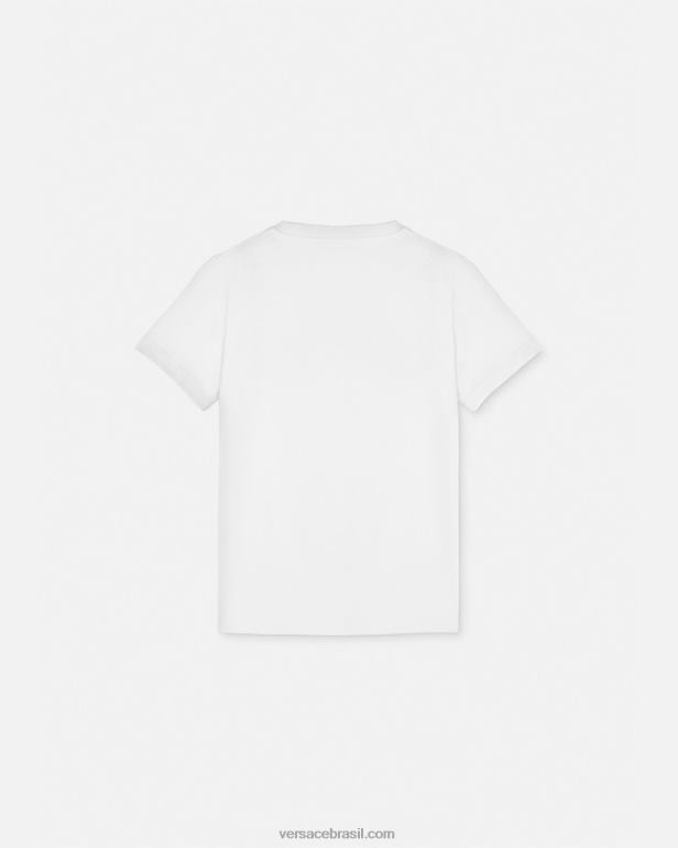 roupas P2TX1933 Versace camiseta com logotipo ouro Branco crianças