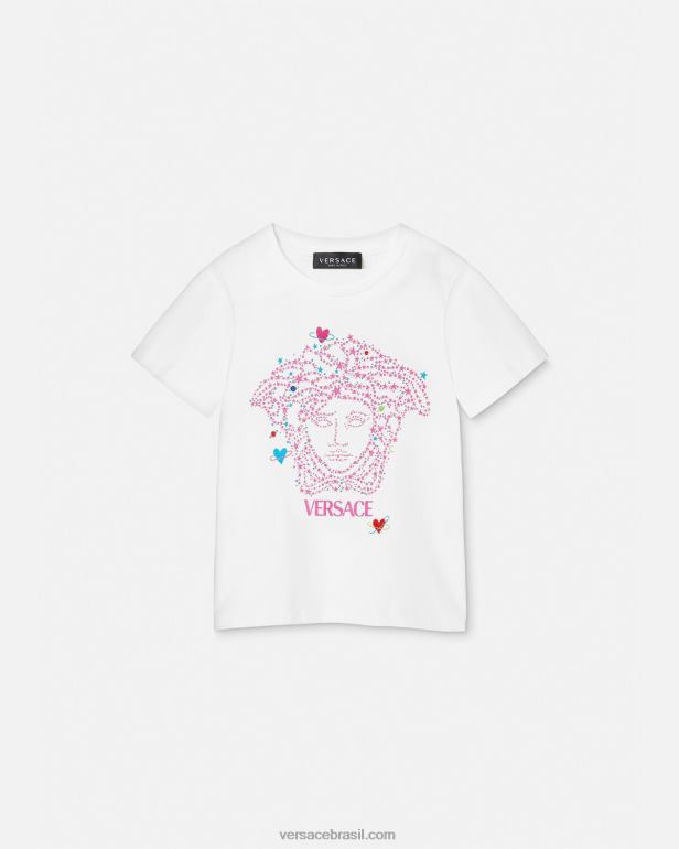 roupas P2TX1946 Versace camiseta medusa branco e estampado crianças