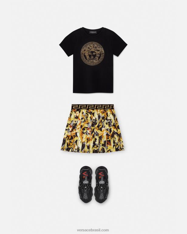 roupas P2TX1961 Versace camiseta medusa de cristal preto crianças