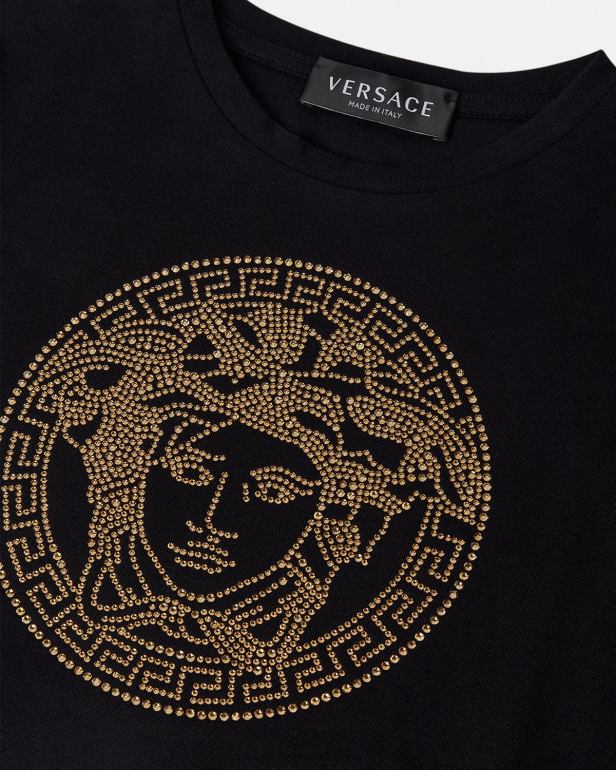 roupas P2TX1961 Versace camiseta medusa de cristal preto crianças