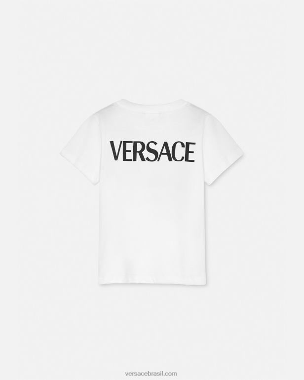 roupas P2TX2004 Versace camiseta com logotipo branco crianças