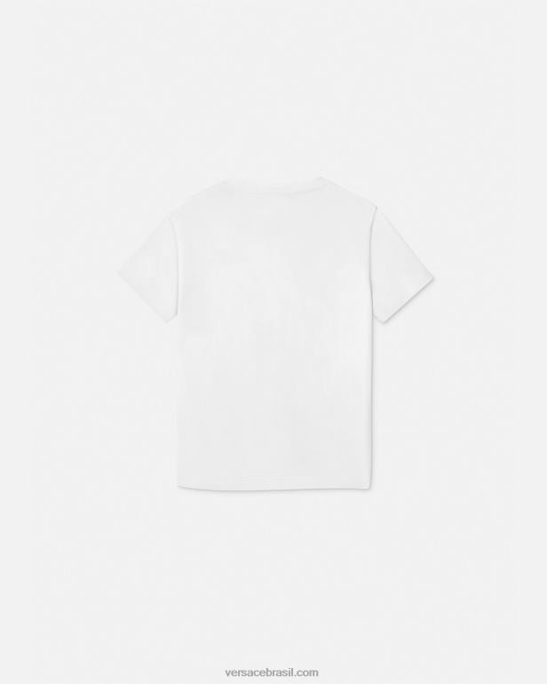 roupas P2TX2018 Versace camiseta com logotipo de caneca de viagem branco e estampado crianças