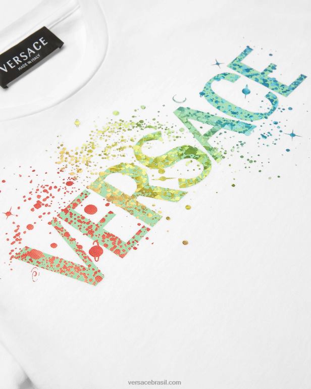 roupas P2TX2094 Versace camiseta com logotipo azul crianças