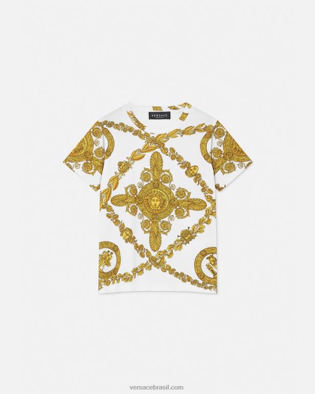 roupas P2TX2124 Versace camiseta barroca maschera imprimir crianças