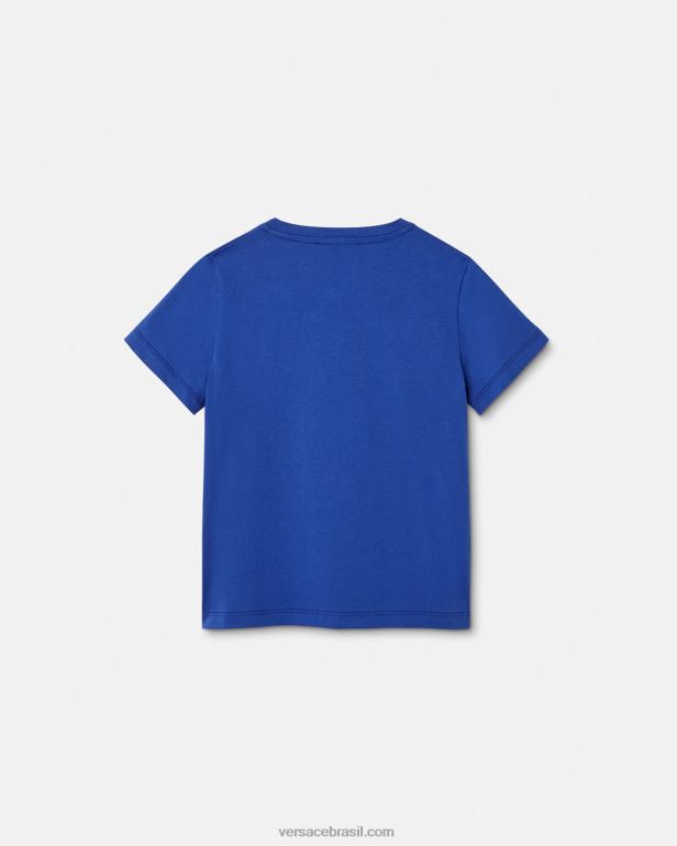 roupas P2TX2132 Versace camiseta com logo do time do colégio azul crianças