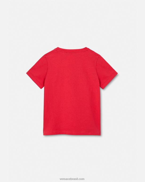 roupas P2TX2133 Versace camiseta com logo do time do colégio vermelho crianças