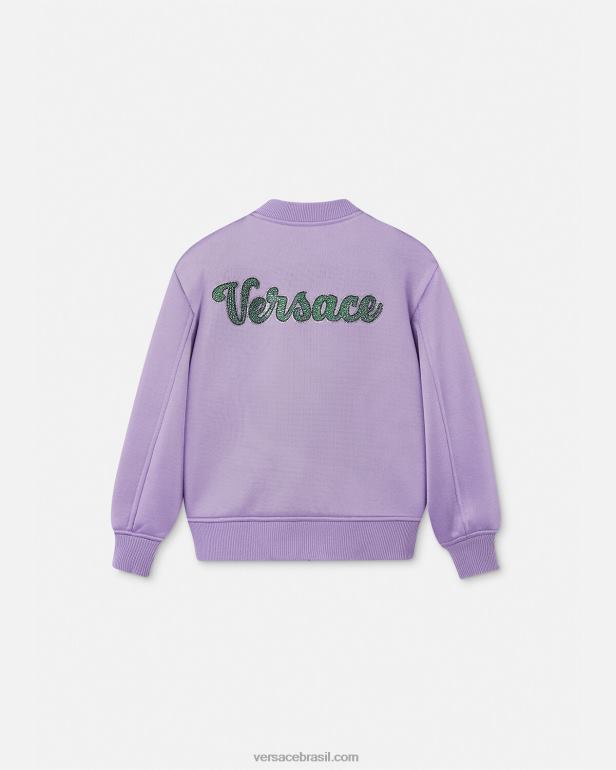 roupas P2TX2016 Versace jaqueta bomber com logo lilás crianças