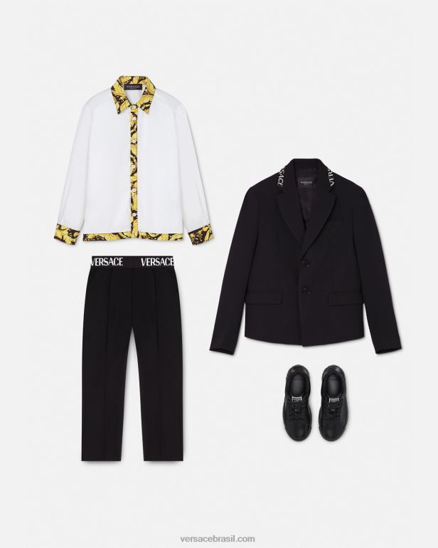 roupas P2TX2105 Versace blazer com logotipo preto crianças