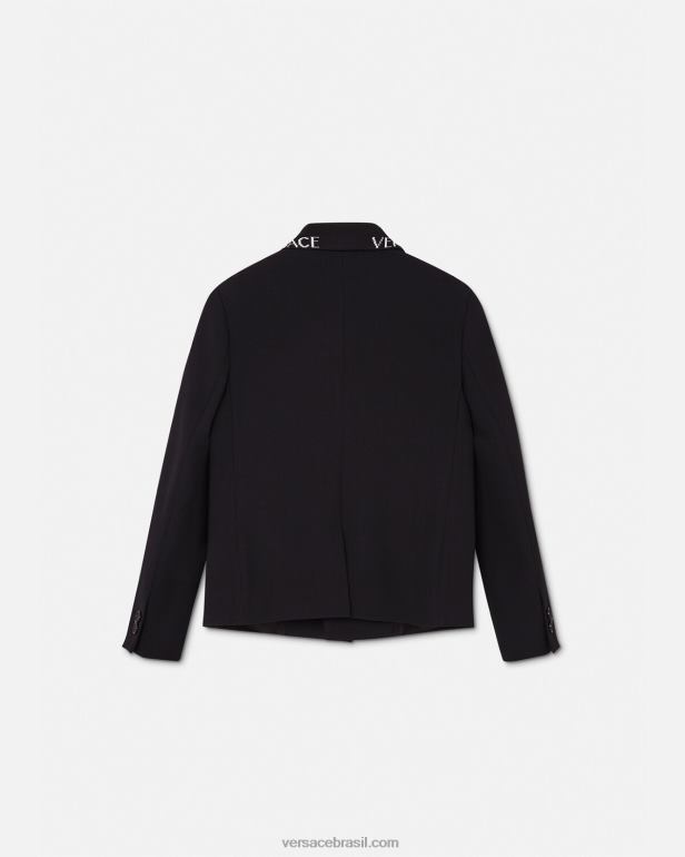 roupas P2TX2105 Versace blazer com logotipo preto crianças