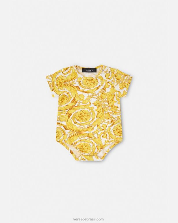 roupas P2TX1829 Versace macaquinho barroco para bebe imprimir crianças