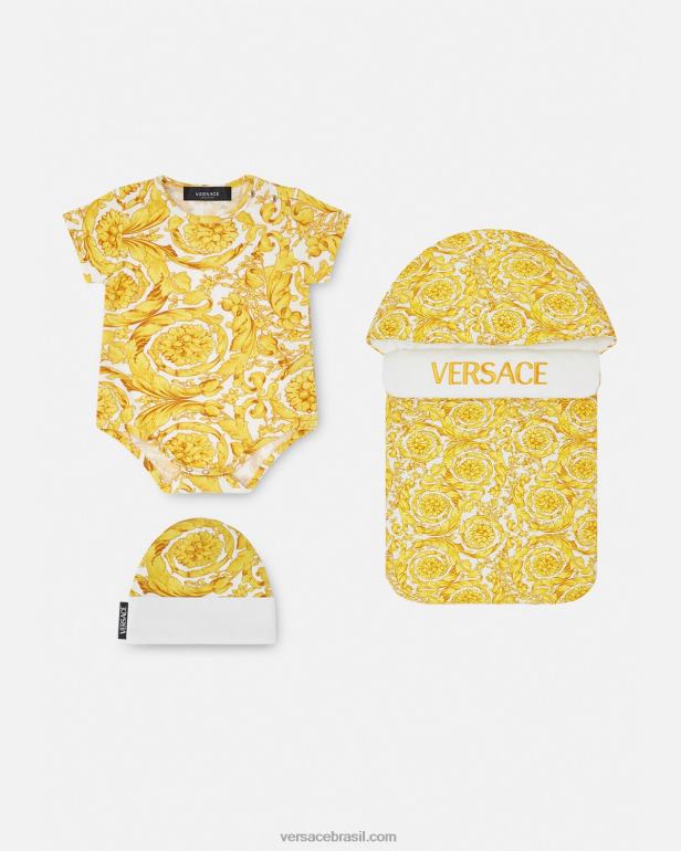 roupas P2TX1829 Versace macaquinho barroco para bebe imprimir crianças