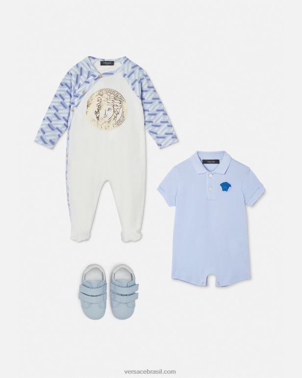 roupas P2TX1833 Versace macacão de bebê medusa azul claro crianças