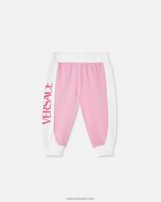 roupas P2TX1857 Versace calça de moletom com logo para bebê 6p910 crianças