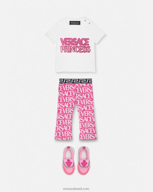 roupas P2TX1873 Versace calça de moletom para bebê rosa e estampado crianças