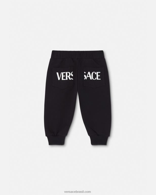 roupas P2TX1907 Versace calça greca bebê preto crianças