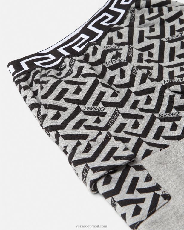 roupas P2TX1911 Versace calça infantil la greca cinza crianças