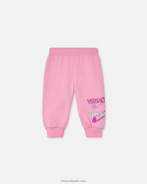 roupas P2TX1917 Versace alfinete de segurança calça de moletom para bebê rosa crianças