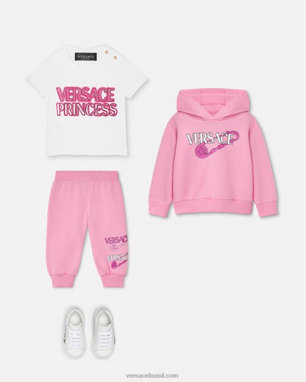 roupas P2TX1917 Versace alfinete de segurança calça de moletom para bebê rosa crianças